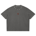 Unisex Washed Boxy Studded T-Shirt