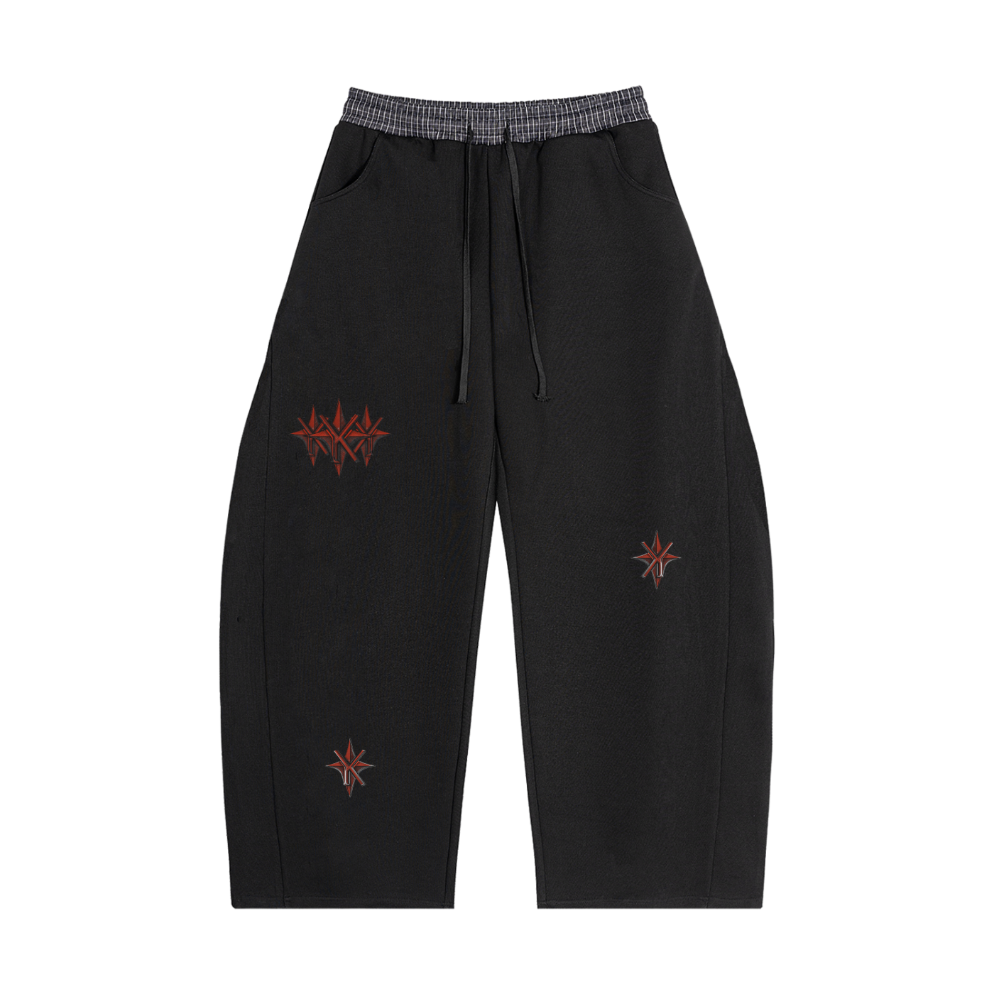 Plaid Waistband Barrel Sweatpants
