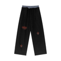 Plaid Contrast Waist Pants