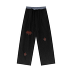 Plaid Contrast Waist Pants