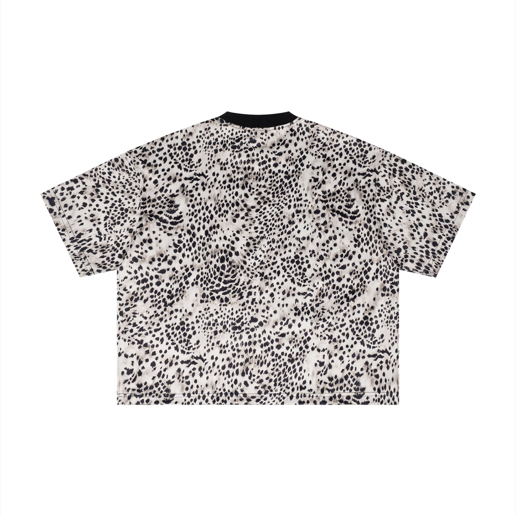 Unisex Reverse Leopard Print Boxy T-Shirt
