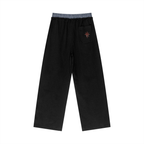 Plaid Contrast Waist Pants