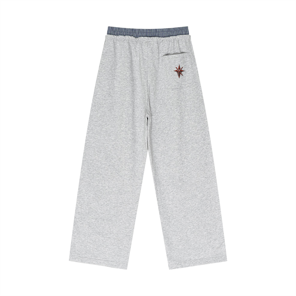 Plaid Contrast Waist Pants