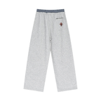 Plaid Contrast Waist Pants