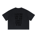 "CAKE" - Unisex Boxy Drop Shoulder Crop T-Shirt