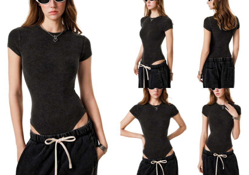 Women's Mineral Wash Crewneck Bodysuit
