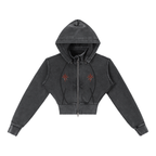Cropped Fleece Hoodie