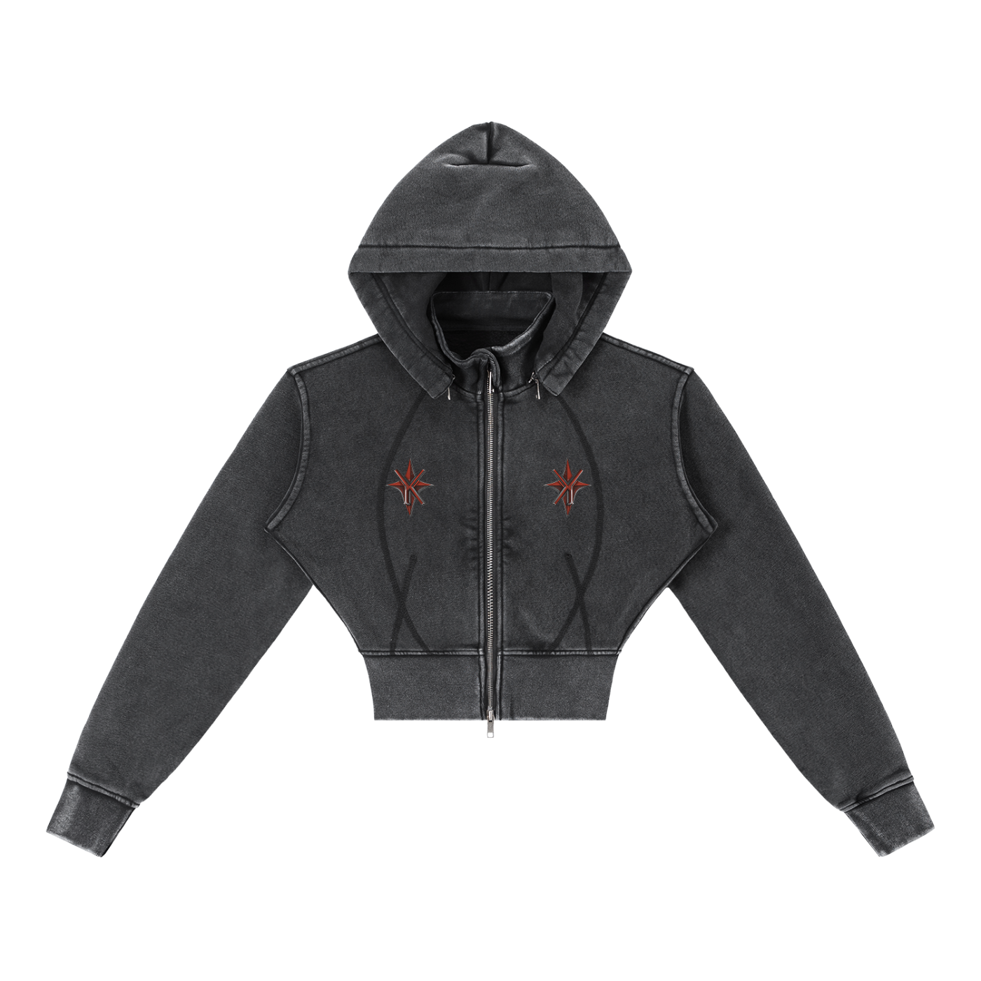 Cropped Fleece Hoodie