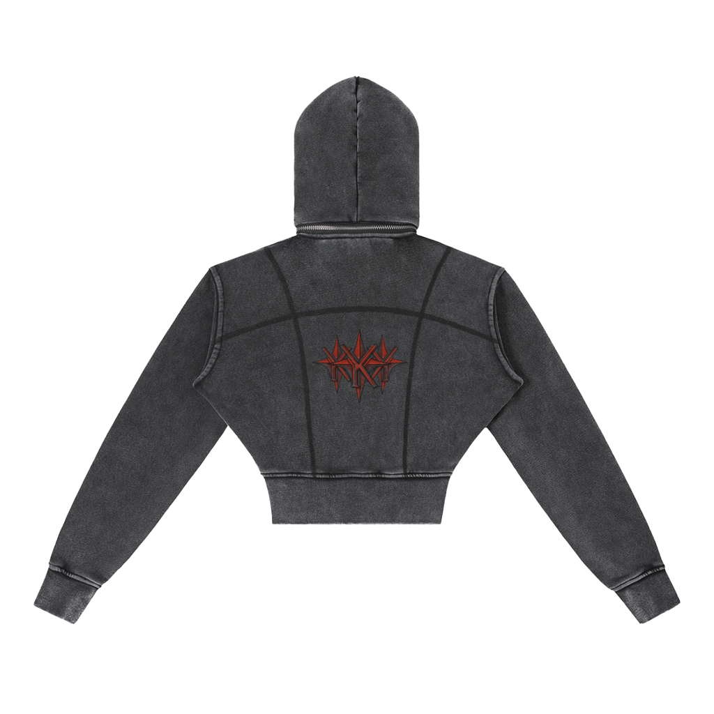 Cropped Fleece Hoodie