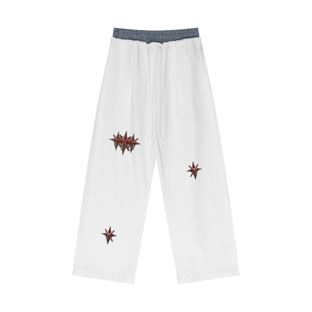 Plaid Contrast Waist Pants