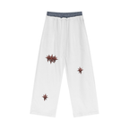 Plaid Contrast Waist Pants