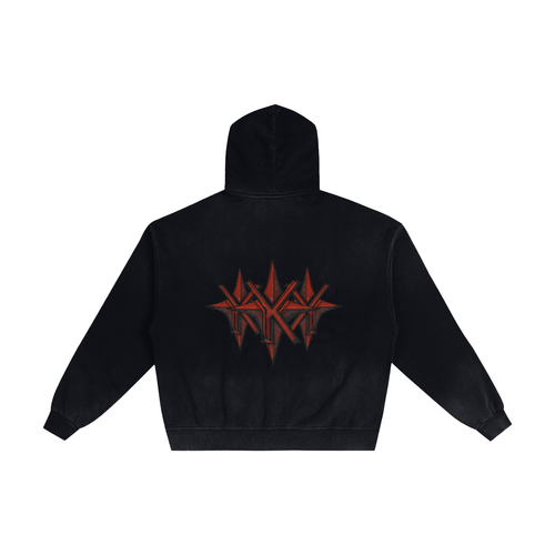 Hand-Frayed Sunfade Zip Hoodie