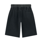 Unisex Vintage Wash Distressed Wide Leg Shorts