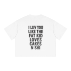"CAKE" - Unisex Boxy Drop Shoulder Crop T-Shirt