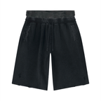 Unisex Vintage Wash Distressed Wide Leg Shorts