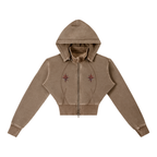 Cropped Fleece Hoodie