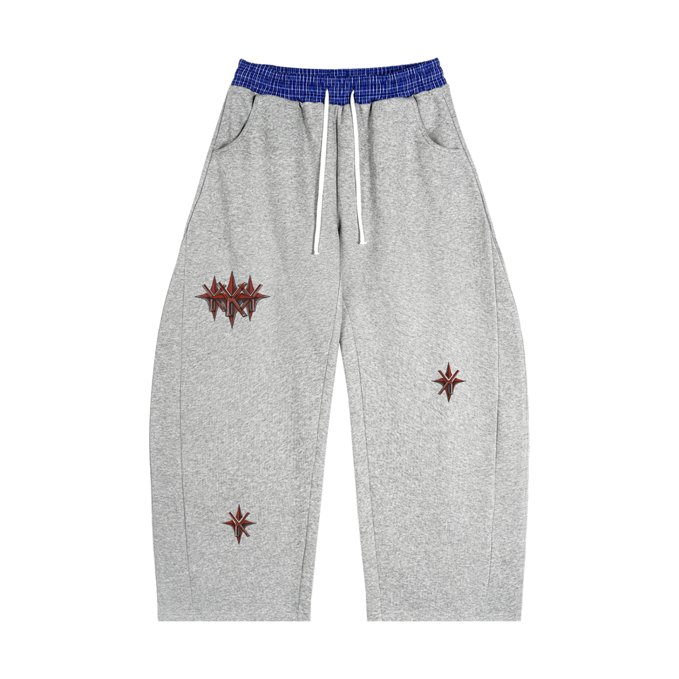 Plaid Waistband Barrel Sweatpants