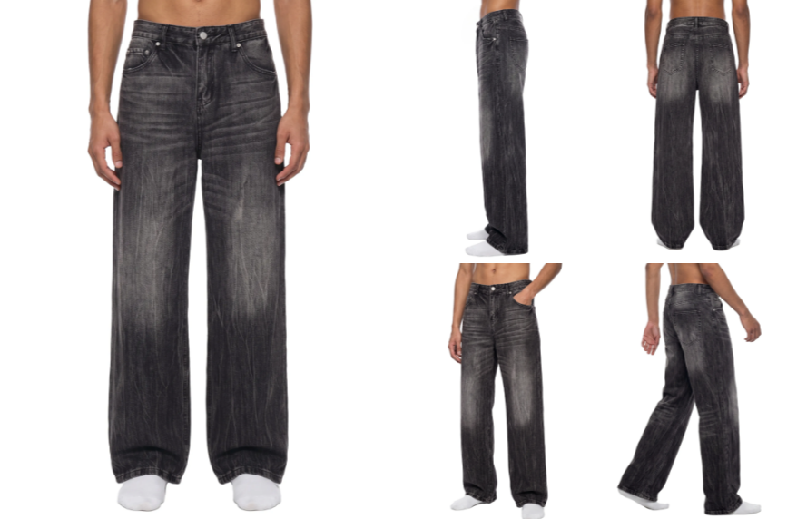 Men’s Vintage Wash Wide Leg Jeans