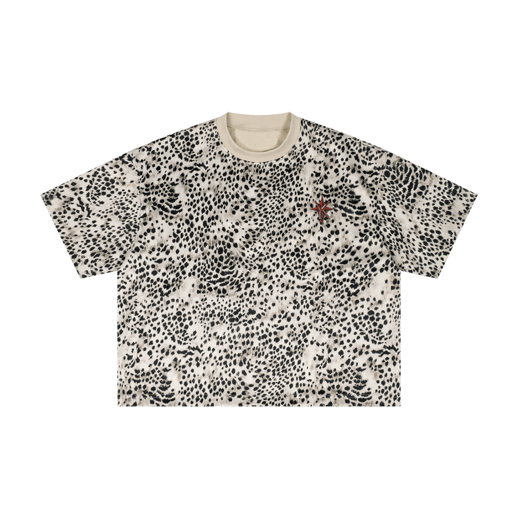 Unisex Reverse Leopard Print Boxy T-Shirt