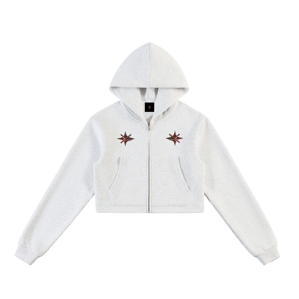 Essential Cropped Zip-Up Hoodie