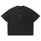 Unisex Washed Boxy Studded T-Shirt