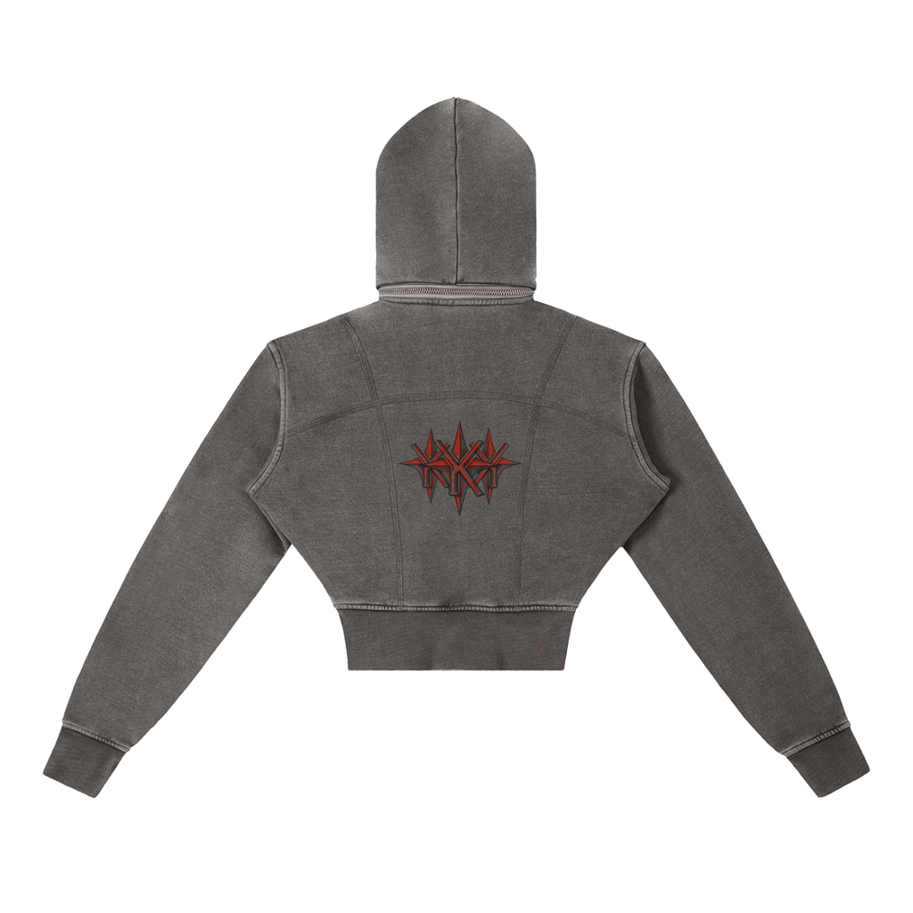 Cropped Fleece Hoodie