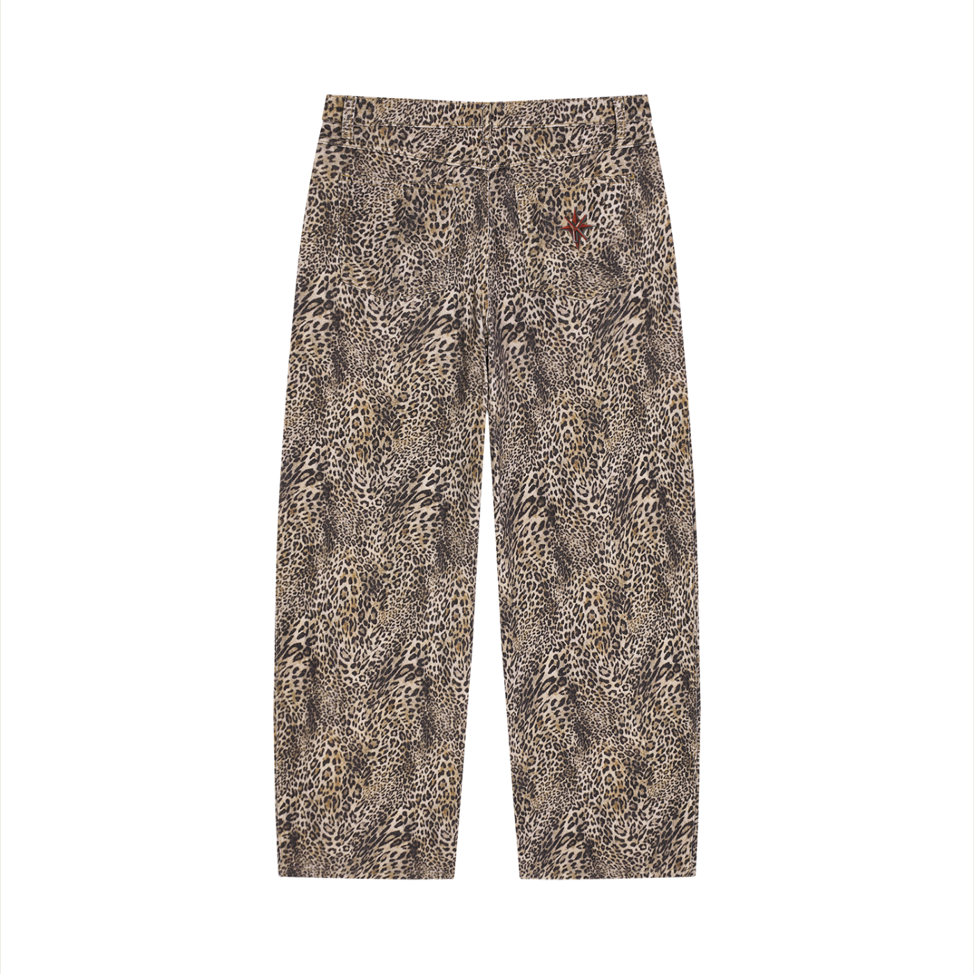 Unisex Leopard Wide Leg Jeans