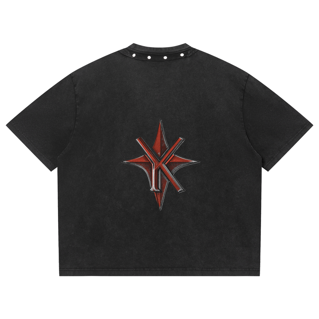 Unisex Washed Boxy Studded T-Shirt