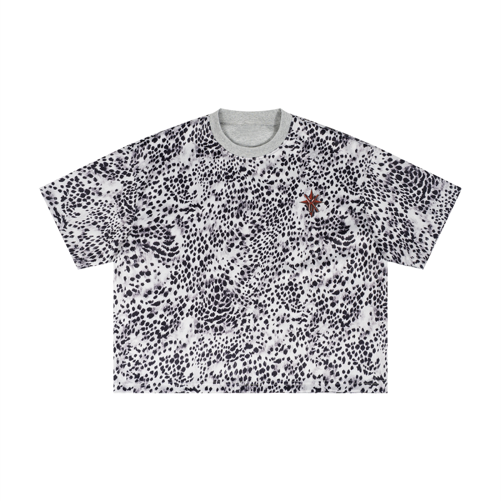 Unisex Reverse Leopard Print Boxy T-Shirt
