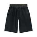 Unisex Vintage Wash Distressed Wide Leg Shorts