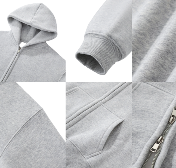 Fleeced Zip-Up Cropped Hoodie