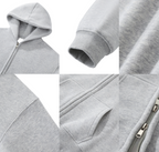 Fleeced Zip-Up Cropped Hoodie