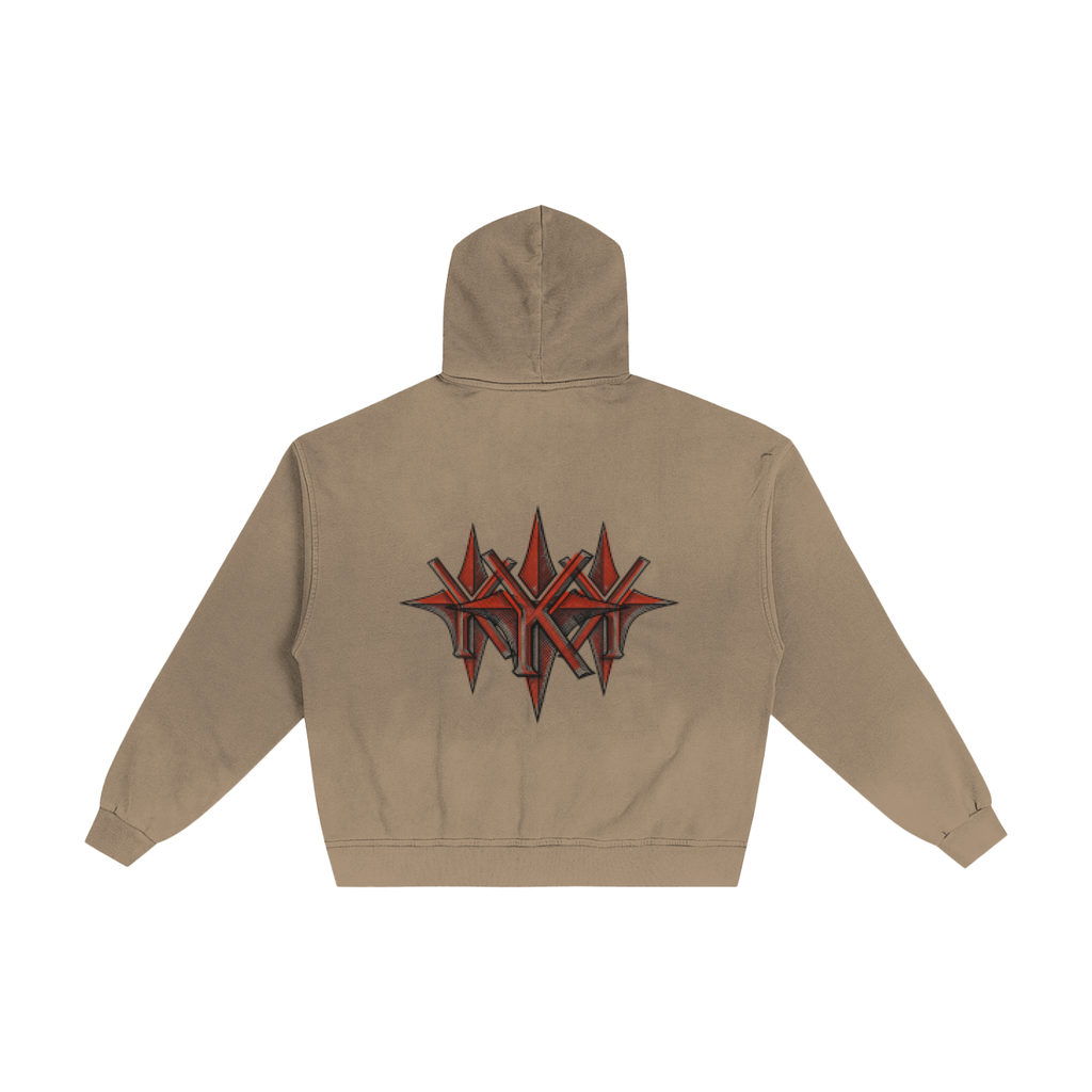 Hand-Frayed Sunfade Zip Hoodie