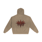 Hand-Frayed Sunfade Zip Hoodie