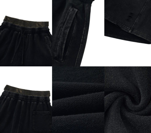 Unisex Vintage Wash Distressed Wide Leg Shorts
