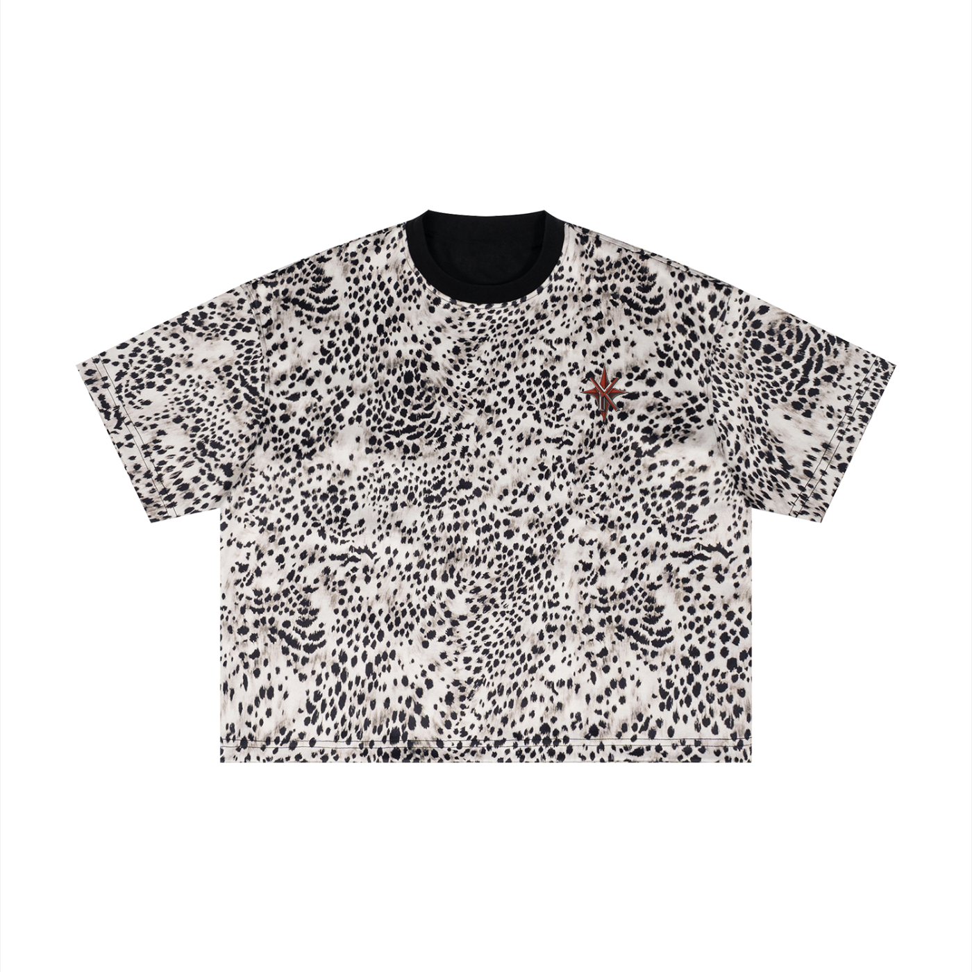 Unisex Reverse Leopard Print Boxy T-Shirt