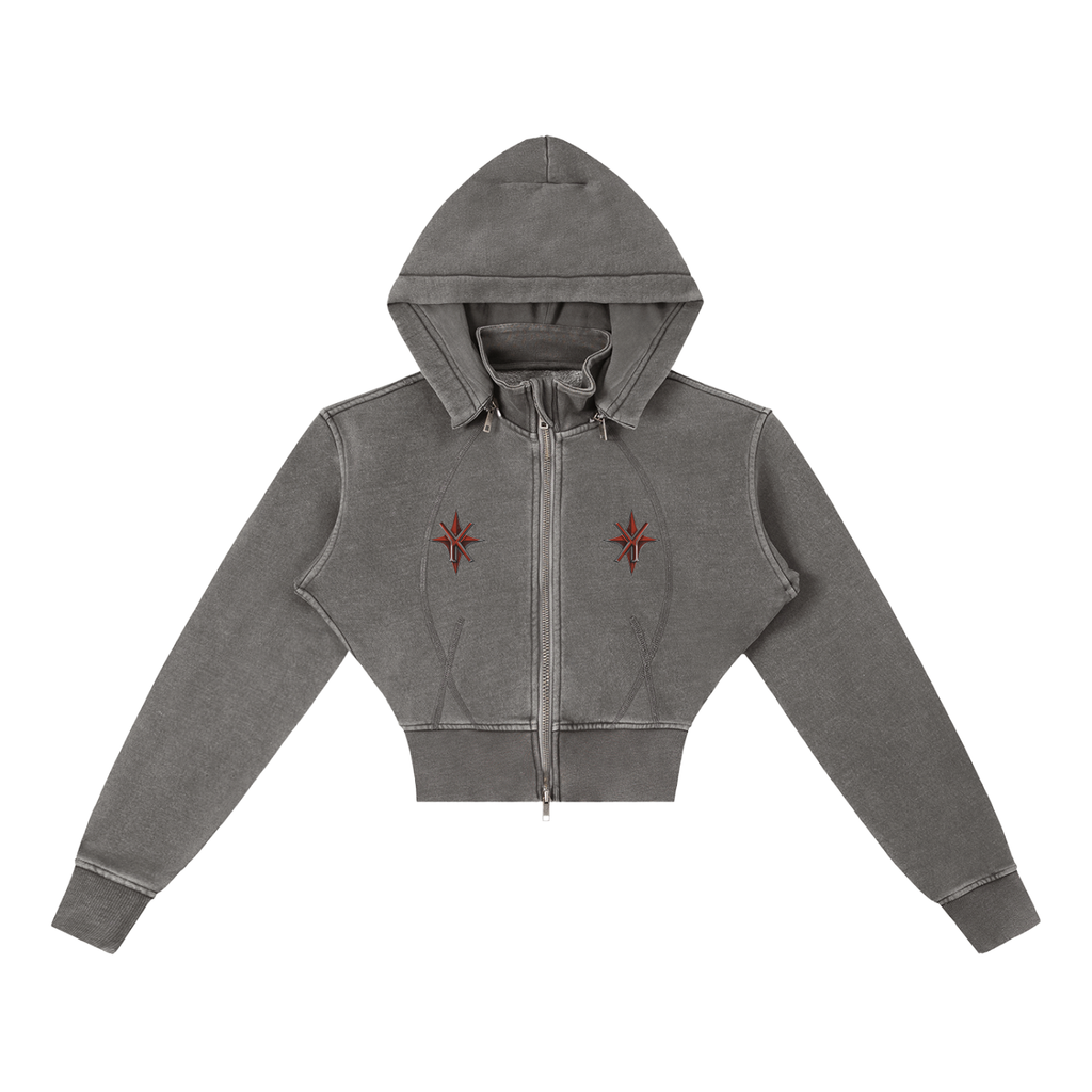 Cropped Fleece Hoodie