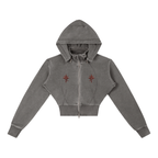 Cropped Fleece Hoodie