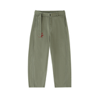 Belted Barrel-leg Chino Pants
