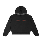 Plaid Boxy Zip Hoodie