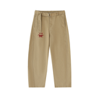 Belted Barrel-leg Chino Pants