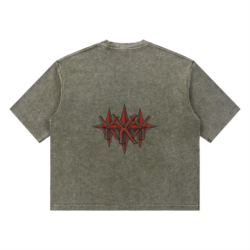 Unisex Mineral Wash Waffle Boxy T-Shirt